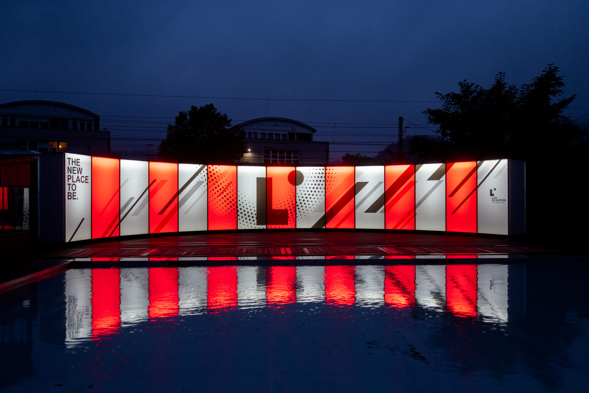 Light wall at Lokschuppen Marburg