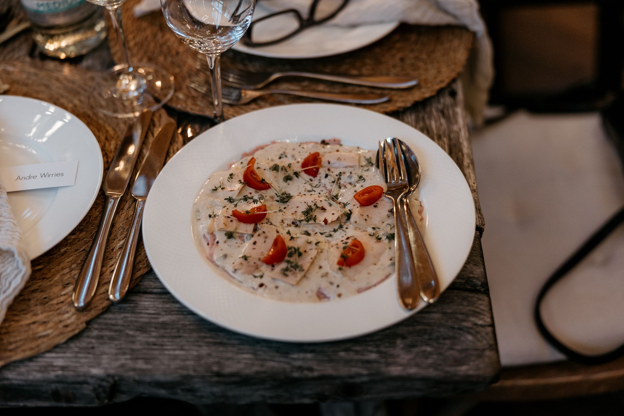 Vorspeise beim Hochzeitsdinner auf dem Hofgut Dagobertshausen