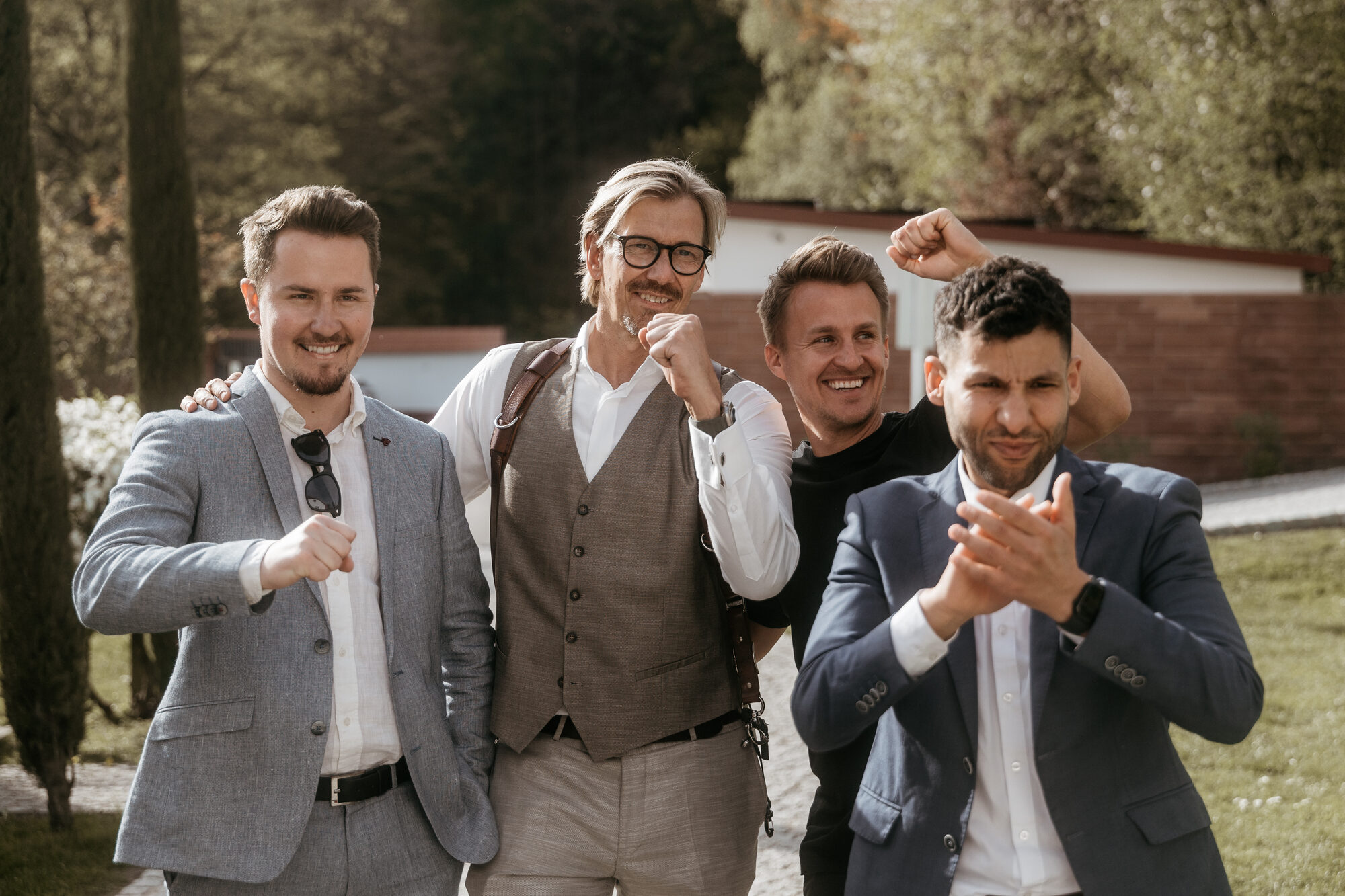 Simon, Alex Maus, Basti und Karim auf dem Hohen Darsberg